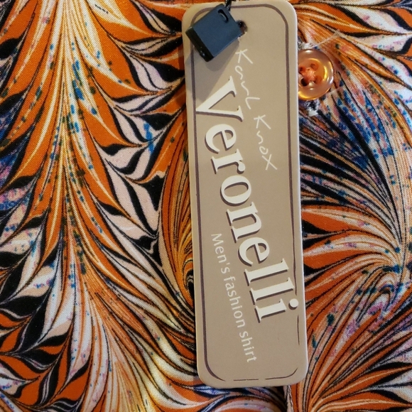 Karl knox veronelli light dress shirt orange blue - Picture 3 of 7